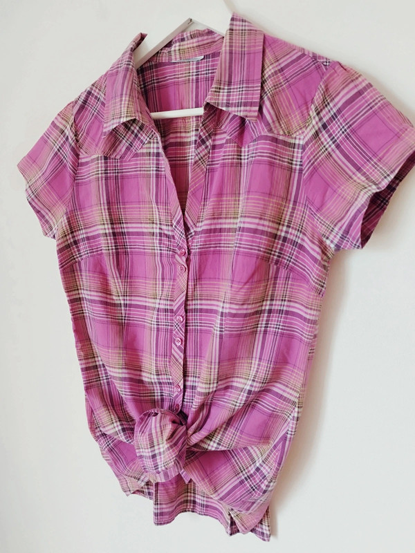 Camisa rosa amarelo branco roxo 100% algodão xadrez 90s y2k vintage 2