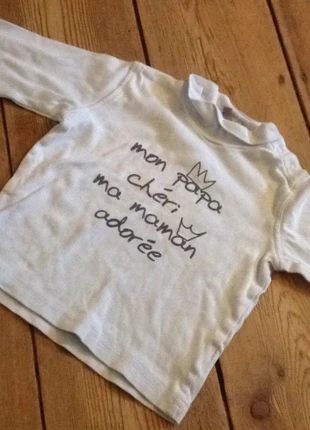 Sous pull fille mon papa chéri, ma maman adorée , brand: Grain de Blé, condition: Very good, size: 12-18 months / 80 cm, €1.50, €2.28 includes Buyer Protection