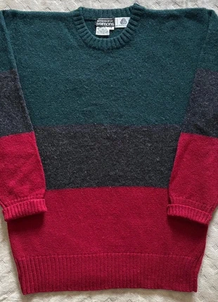 Pull vintage 100% laine shetland tricolore - Simons - taille S - très bon état, brand: Simons, condition: Very good, size: S / 36 / 8, €40.00, €42.70 includes Buyer Protection