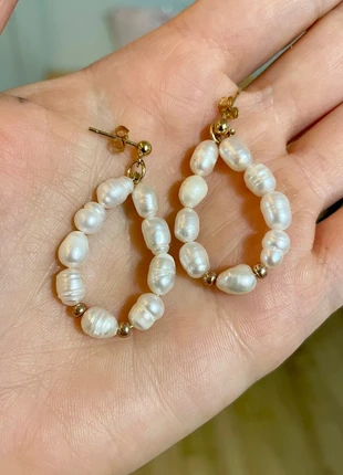 Jolies boucles artisanales forme goutte perle d’eau douce, brand: Fait Main, condition: New without tags, €15.00, €16.45 includes Buyer Protection