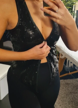 Gilet noir brillant , marca: Pimkie, estado: Muito bom, tamanho: S / 36 / 8, €3.00, €3.85 inclui Proteção do Comprador