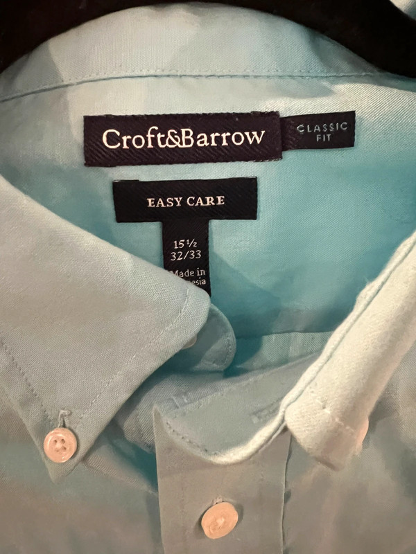 Men s Croft Barrow Blue Topaz Dress Shirt Vinted