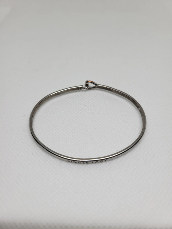 Womens Silver 'Single Lady' Hook & Loop Bracelet 4