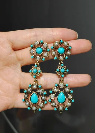 Symmetrical retro style pearl vintage earrings, brand: Vintage Love, condition: Very good, €14.50, €15.93 includes Buyer Protection