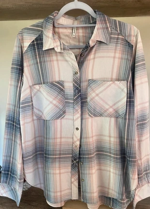 Camisa de cuadros rosa y gris, merk: Stradivarius, staat: Nieuw zonder prijskaartje, maat: S / 36 / 8, € 4,00, € 4,90 inclusief Kopersbescherming