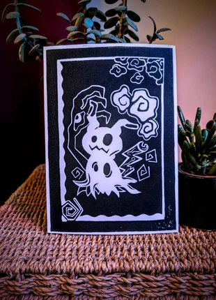 Linogravure Pokémon Mimiqui 💛, marca: Art, estado: Nuevo sin etiquetas, 5,00 €, 5,95 € Protección al comprador incluida