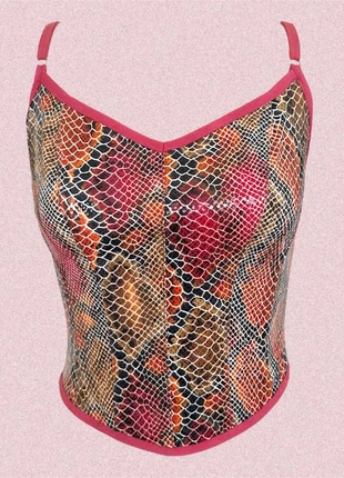 Vintage Y2K snake print bustier, merk: Vintage Dressing, staat: Heel goed, maat: S / 36 / 8, € 24,00, € 25,90 inclusief Kopersbescherming Pro