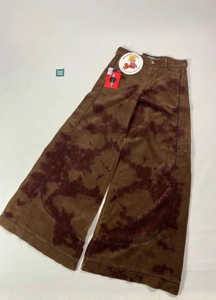 00s Stuka Carpenter Baggy Wide Leg Embroidered Jeans - Ultra Baggy Large évasé (marron, marque: stuka, état: Neuf avec étiquette, taille: S, 60,00 €, 63,70 € Protection acheteurs (Pro) incluse