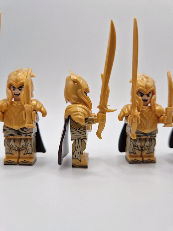 Figurines type lego 5 guerriers elfes seigneur des anneaux / hobbit -  Seigneur des anneaux