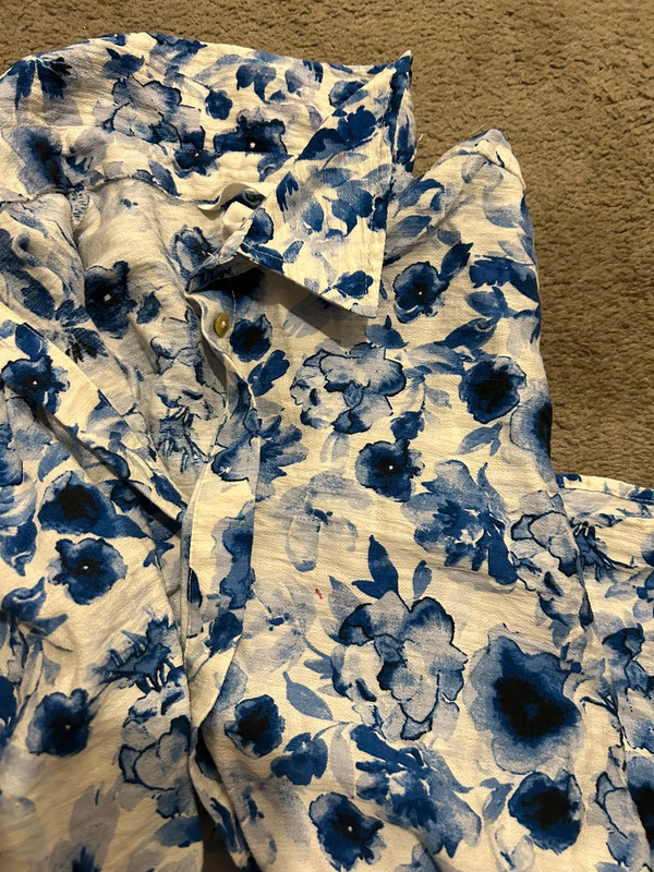 Blue and white floral dress 4