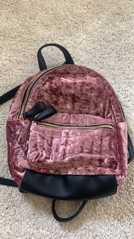 Pink 2025 velvet backpack