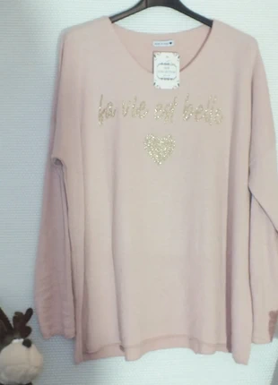 Pull fin doux La vie est belle Taille unique du 44 au 52, marque: Unique, état: Très bon état, taille: 6XL / 52 / 24, 22,90 €, 24,75 € Protection acheteurs (Pro) incluse