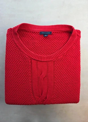 Pull Tommy Hilfiger rouge torsadé pour femme – 100 % coton – taille XXL, brand: Tommy Hilfiger, condition: Very good, size: XXL / 44 / 16, €19.00, €20.65 includes Buyer Protection