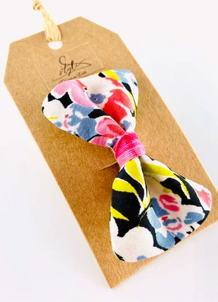 Noeud clip « Fleurs des prés » S’tyle upcycling, marque: Fait Main, état: Neuf sans étiquette, 20,00 €, 21,70 € Protection acheteurs (Pro) incluse