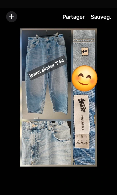 Jean skater homme T44 pull&bear STWD.
