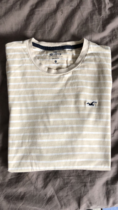 T shirt Hollister beige ray blanc Vinted