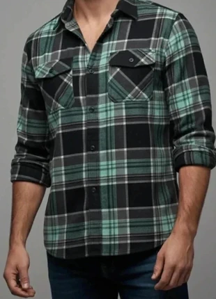 Chemise flanelle Urban Pipeline S – carreaux vert/noir/gris – 100% coton, marque: Urban Pipeline, état: Très bon état, taille: S, 28,90 €, 31,05 € Protection acheteurs incluse