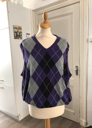 oversized ruitjes shirt paars, merk: Angelo Litrico, staat: Heel goed, maat: XXL / 44 / 16, € 6,00, € 7,00 inclusief Kopersbescherming