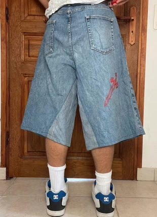 Jort short baggy large handmade style JNCO y2k brodé peinture hiphop, merk: JNCO, staat: Heel goed, maat: L, € 40,00, € 42,70 inclusief Kopersbescherming Pro