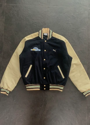 Vintage Rugby Varsity Jacket Puma Navy Blue/Beige Size XL, marca: Puma, estado: Muito bom, tamanho: XL, €55.00, €58.45 inclui Proteção do Comprador