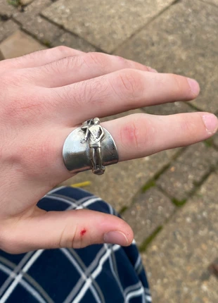 Handcrafted Silver Spoon Ring – Explorer Figure Design (Shown Size), brand: Silver Keetrel, condition: New without tags, size: 20.2 mm / U½, £8.00, £9.10 includes Buyer Protection