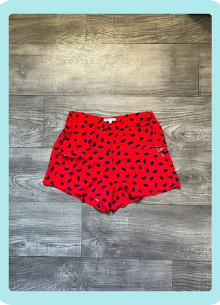 Short fluide Maje rouge imprimé abstrait bleu marine et noir – T1, merk: Maje, staat: Heel goed, maat: S / 36 / 8, € 40,00, € 42,70 inclusief Kopersbescherming