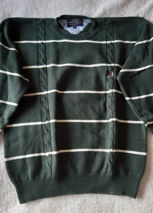 Groen Gestreepte trui, marque: Tommy Hilfiger, état: Neuf sans étiquette, taille: M / 38 / 10, 25,00 €, 26,95 € Protection acheteurs incluse