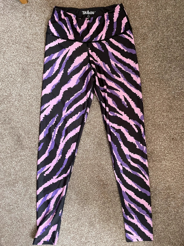 Tikiboo pink and purple full length activewear leggings. Size