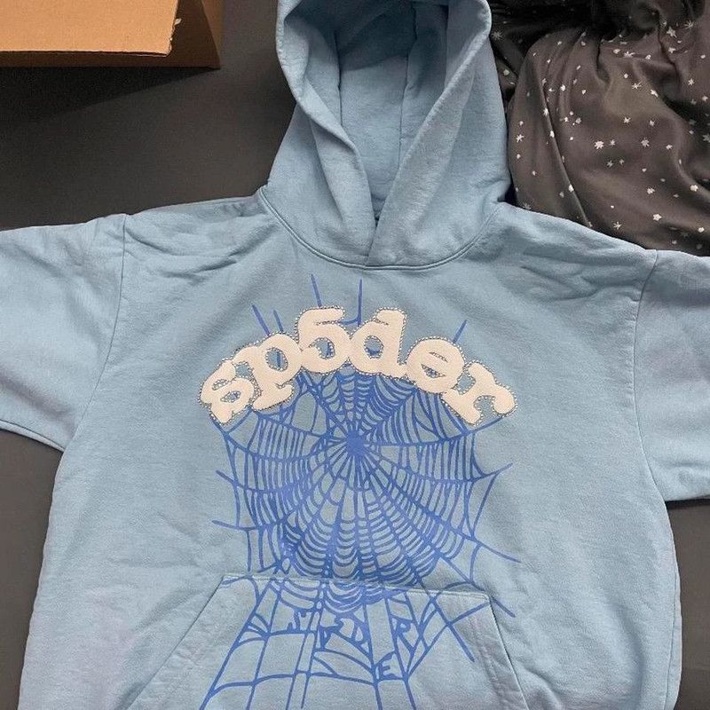 Large Light blue Sp5der Web Hoodie (Sp5der Worldwide) | Vinted