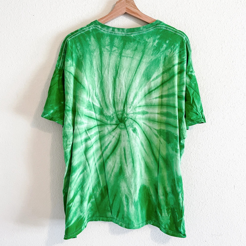 Green Tie Dye Short Sleeve T Shirt Size 2XL Crew Neck Casual Comfy Gildan Tee 3