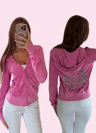 Pink Juicy Couture Velour Hoodie – Authentic 2000s, merk: Juicy Couture, staat: Goed, maat: L / 40 / 12, € 27,50, € 29,58 inclusief Kopersbescherming