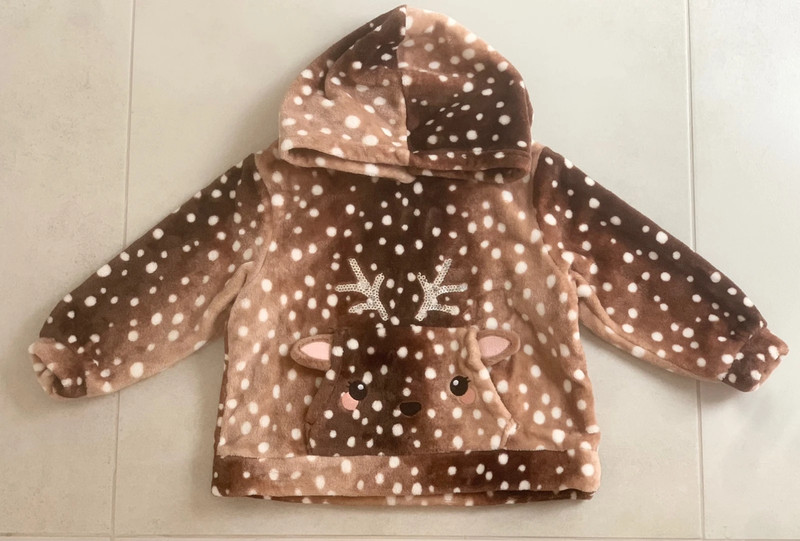 Sweat à capuche en peluche H&M 2/4 ans motif faon parfait état
