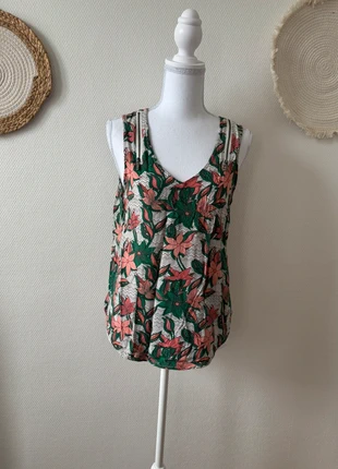 Blouse à petits motifs 🎨 Chic, fluide & facile à porter, marque: In Extenso, état: Très bon état, taille: M / 38 / 10, 5,00 €, 5,95 € Protection acheteurs incluse