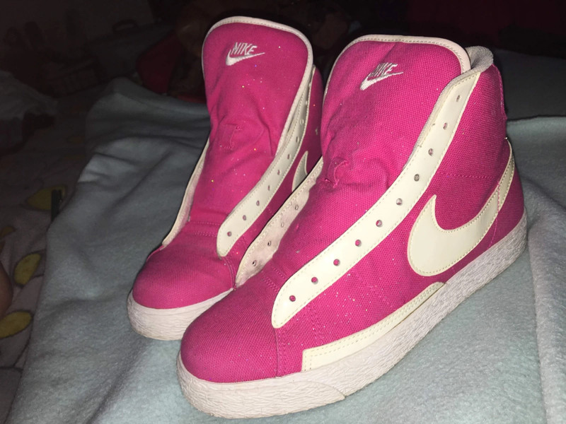 Pre Loved Pink sparkly Nike Blazers Vinted