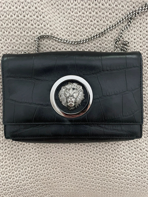 Versus Versace Black Leather Lion Cross Body Bag Silver Lion Head Vinted
