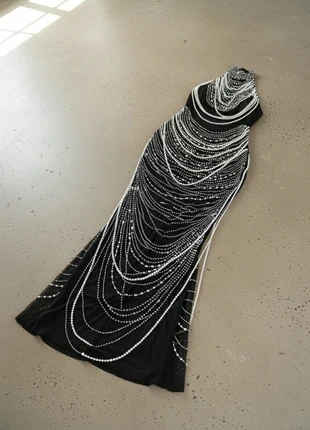 Robe longue noire – perles scintillantes, élégante, soirée, brand: Maison Dareléa, condizioni: Ottime, taglia: M / IT 42 / EU 38, €110.00, €116.20 include la Protezione acquisti Pro