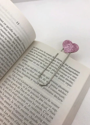Coeur rose paillette signet, marca: Fait Main, estado: Nuevo con etiquetas, 4,00 €, 4,90 € Protección al comprador incluida
