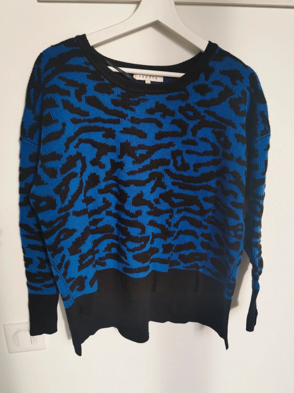 Pull discount leopard bleu