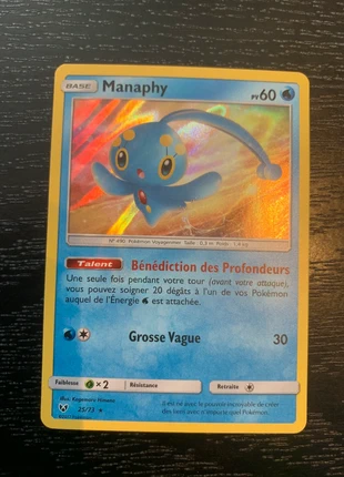 Manaphy holo 25/73 Legendes Brillantes Pokemon Soleil et Lune, marke: Asmodee, zustand: Sehr gut, 1,50 €, 2,28 € inklusive Vinted-Käuferschutz