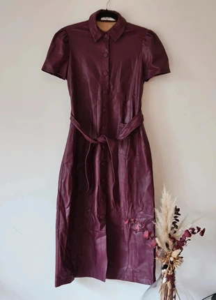 Robe simili cuir bordeaux NaKD taille 36/S, condition: Very good, size: S / 36 / 8, €15.00, €16.45 includes Buyer Protection