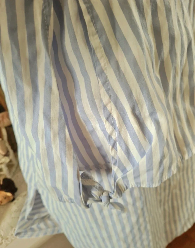 Blouse epaules dénudées rayée blanc bleu ciel Ardene Taille XL - photo numéro 3