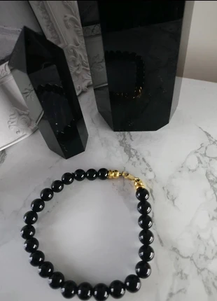 Kenyan Black Obsidian Gold Clasp Bracelet (large), brand: AfrikaAyaba, condition: New without tags, £21.99, £23.79 includes Buyer Protection