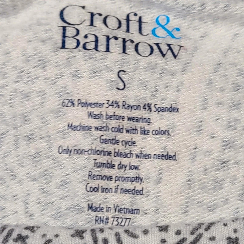 Croft & Barrow Paisley Pattern 3/4 Sleeve Size Small S 3