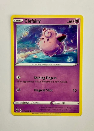 Clefairy - RCL 74/192 - Rebel Clash - eng - Sowsow, brand: Pokémon, condizioni: Ottime, €2.35, €3.17 include la Protezione acquisti