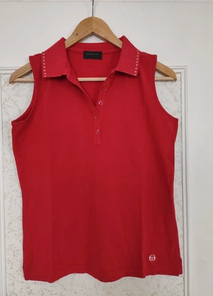 Polo sans manches rouge Sergio Tacchini, marca: Sergio Tacchini, estado: Muito bom, tamanho: M / 38 / 10, €7.50, €8.58 inclui Proteção do Comprador
