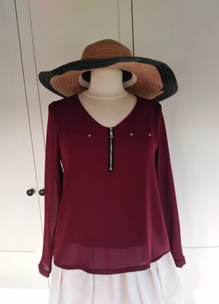 Tunique neuve jamais portée en voile bordeaux, taille M 38, état: Neuf sans étiquette, taille: M / 38 / 10, 15,00 €, 16,45 € Protection acheteurs incluse