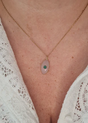Collier oeil porte bonheur Quartz Rose, marca: tsypora, estado: Muy bueno, 29,00 €, 31,15 € Protección al comprador Pro incluida