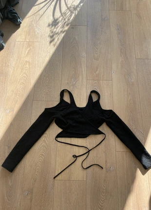 Shein Black Textured Wrap Crop Top – Size S – Perfect for Raves, Nights Out & Festivals, brand: Shein, condition: Very good, size: S / 36 / 8, €3.00, €3.85 includes Buyer Protection