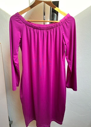 Fuchsia jurk off shoulder, marque: Bodyflirt, état: Très bon état, taille: XL / 42 / 14, 10,00 €, 11,20 € Protection acheteurs incluse