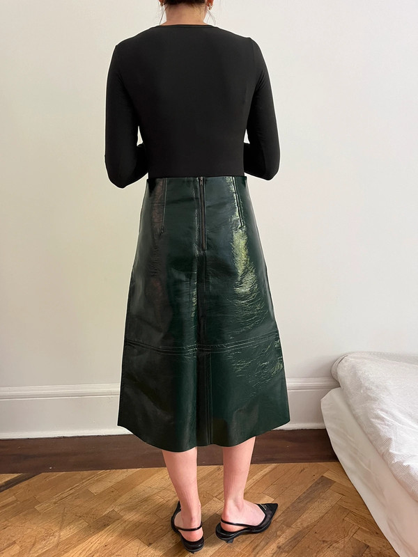 Dark green pleather skirt 2